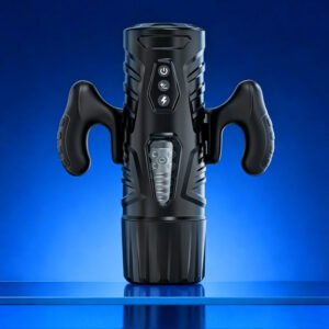 All-in-One AI Interactive Male Masturbator with Handle, Phone Holder & Suction Base, 7 Thrust Modes App-Control Hands-Free Sex Machine