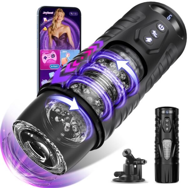 image_1 Interactive Sync Male Masturbator with Video & Game Sync, AI Voice Control, 7 Thrusting & Rotation Modes Hands-Free Sex Machine with Visual Window