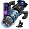 All-in-One AI Interactive Male Masturbator with Handle, Phone Holder & Suction Base, 7 Thrust Modes App-Control Hands-Free Sex Machine
