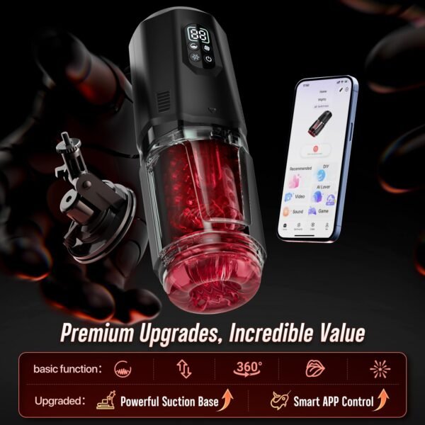 Version 1.0.0 Multi-Sensory AI Sync Male Masturbator with Vibration & Licking Stimulation, Game Sync Feedback, 7 Thrust Modes Hands-Free Interactive Sex Machine