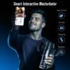 All-in-One AI Interactive Male Masturbator with Handle, Phone Holder & Suction Base, 7 Thrust Modes App-Control Hands-Free Sex Machine