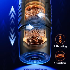 Version 1.0.0 Interactive Sync Male Masturbator with Video & Game Sync, AI Voice Control, 7 Thrusting & Rotation Modes Hands-Free Sex Machine with Visual Window
