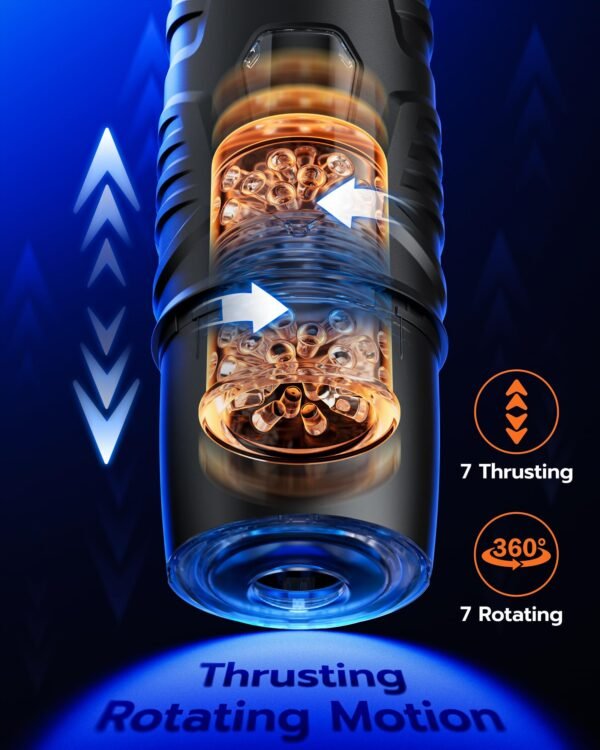 Version 1.0.0 Interactive Sync Male Masturbator with Video & Game Sync, AI Voice Control, 7 Thrusting & Rotation Modes Hands-Free Sex Machine with Visual Window