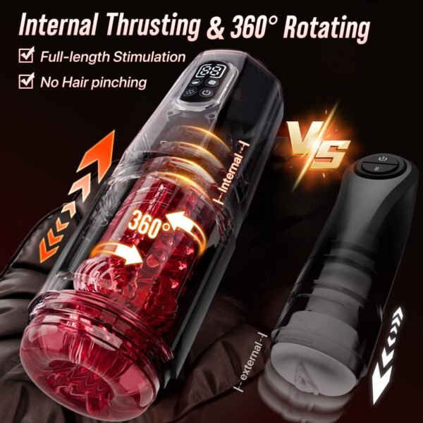 Version 1.0.0 Multi-Sensory AI Sync Male Masturbator with Vibration & Licking Stimulation, Game Sync Feedback, 7 Thrust Modes Hands-Free Interactive Sex Machine