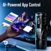 All-in-One AI Interactive Male Masturbator with Handle, Phone Holder & Suction Base, 7 Thrust Modes App-Control Hands-Free Sex Machine