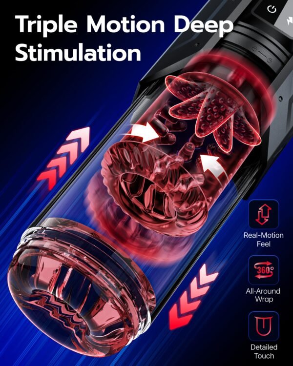Version 1.0.0 Hydro Vacuum Male Masturbator with Water Massage, 7 Suction Modes, Thrusting & Rotation Hands-Free Sex Machine with AI Sync Control