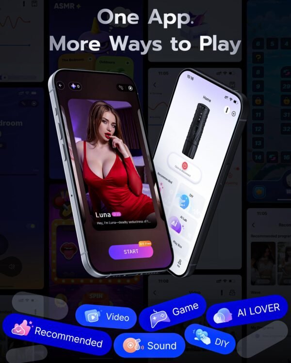 Version 1.0.0 Interactive Sync Male Masturbator with Video & Game Sync, AI Voice Control, 7 Thrusting & Rotation Modes Hands-Free Sex Machine with Visual Window