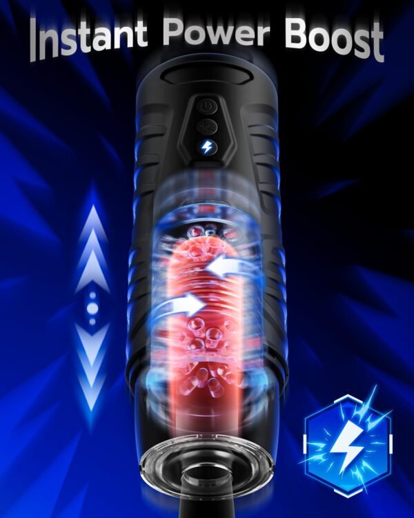 Version 1.0.0 Interactive Sync Male Masturbator with Video & Game Sync, AI Voice Control, 7 Thrusting & Rotation Modes Hands-Free Sex Machine with Visual Window