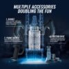 All-in-One AI Interactive Male Masturbator with Handle, Phone Holder & Suction Base, 7 Thrust Modes App-Control Hands-Free Sex Machine