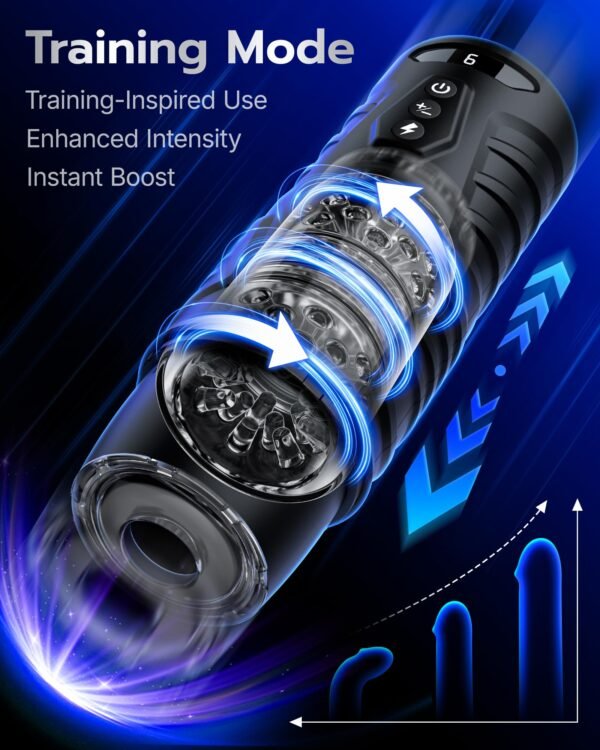 Version 1.0.0 Interactive Sync Male Masturbator with Video & Game Sync, AI Voice Control, 7 Thrusting & Rotation Modes Hands-Free Sex Machine with Visual Window