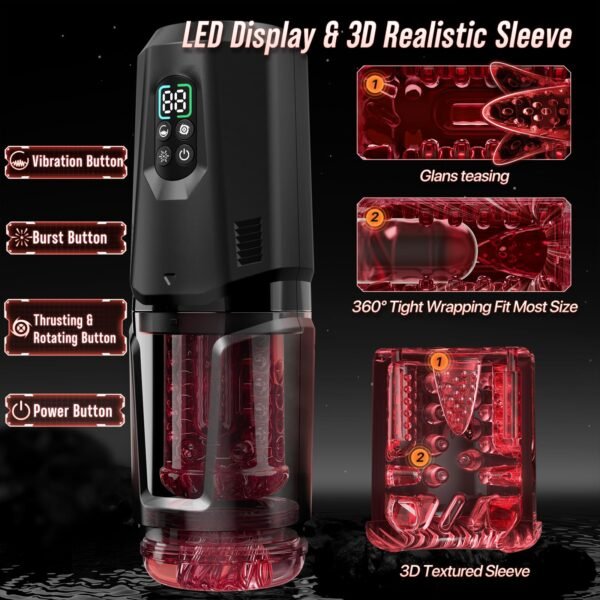 Version 1.0.0 Multi-Sensory AI Sync Male Masturbator with Vibration & Licking Stimulation, Game Sync Feedback, 7 Thrust Modes Hands-Free Interactive Sex Machine