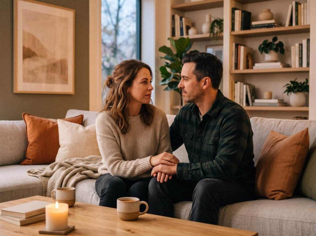 Couple having meaningful communication to strengthen relationship